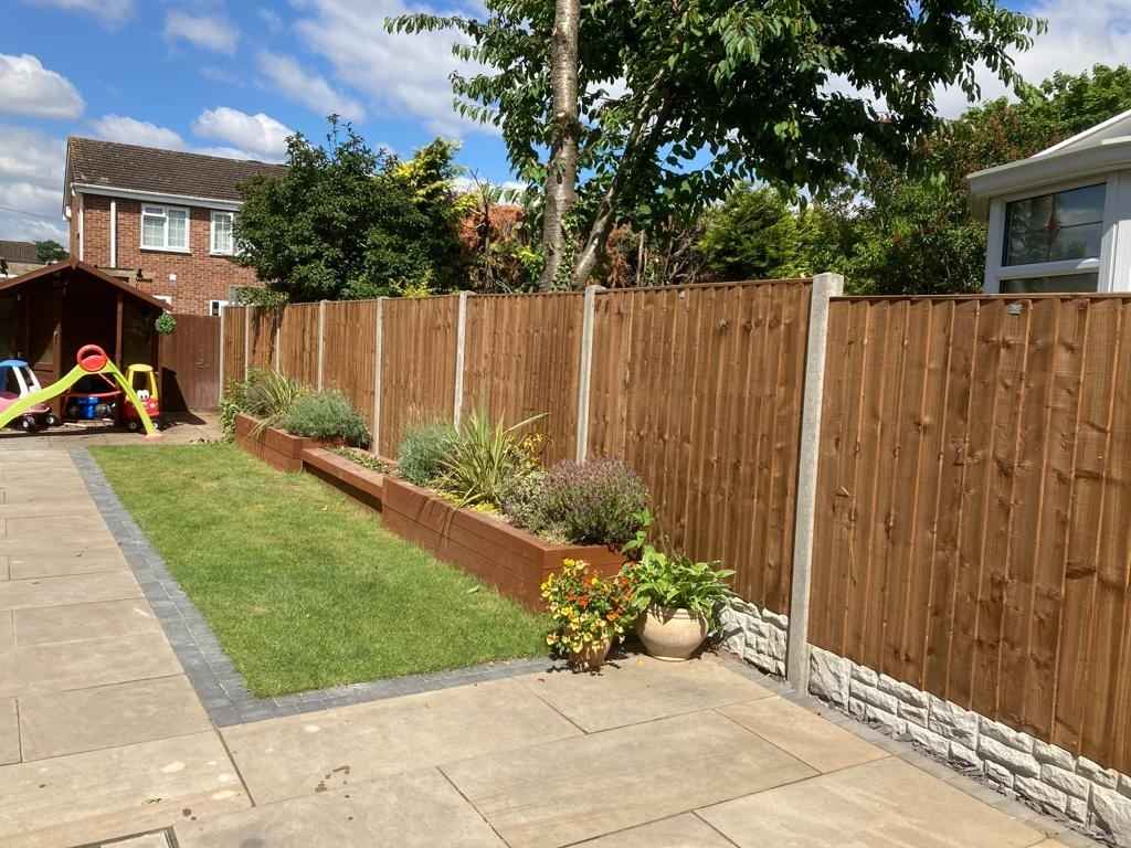 feather edge fencing during and after