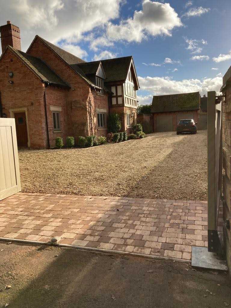 Front of house landscaping driveway makeover in Tanworth in Arden, Warwickshire - Oakland Group.