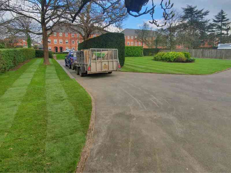 Front landscape garden turfing works in Coleshill, Birmingham - Oakland Group, Landscaping Services.