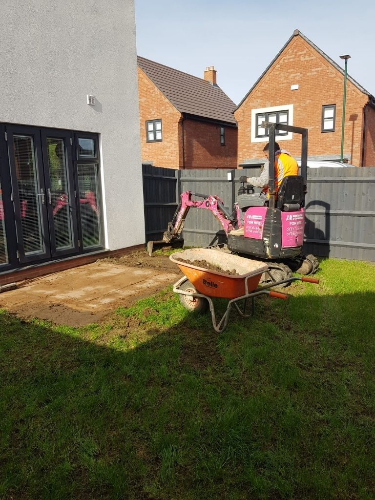 New build landscape garden makeover, ground works for landscaping project at Bloor Homes, Blythe Valley in Hockley Heath, Solihull - Oakland Group.